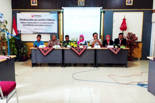 Pelantikan Pengambilan Sumpah Janji Dan Pembekalan Panitia Pengawas Pemilu Desa Se-Kecamatan Kalikotes