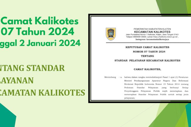 Standar Pelayanan Kecamatan Kalikotes