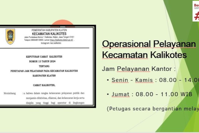 Jam Pelayanan Kecamatan Kalikotes