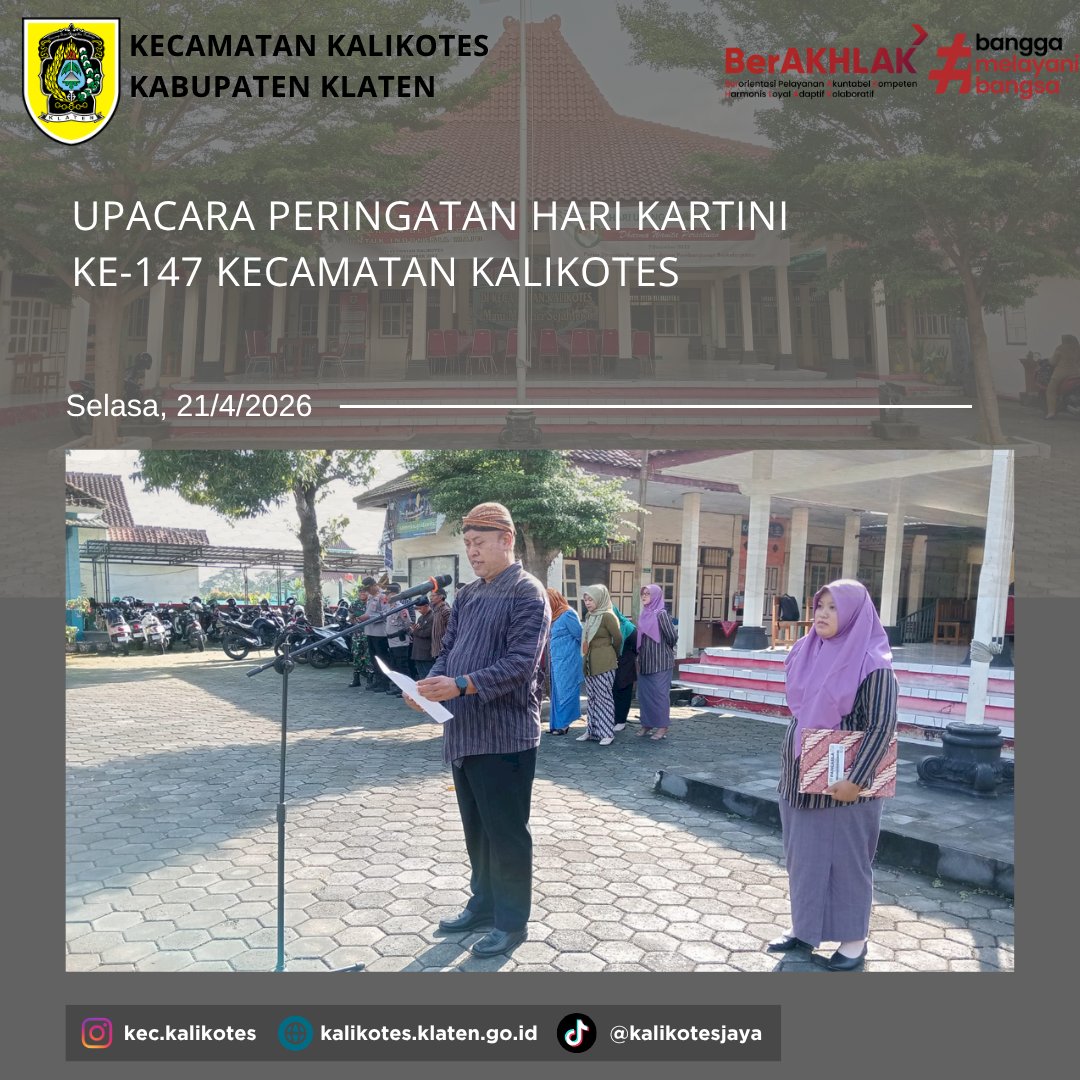 Upacara Peringatan Hari Kartini Ke-147 Kecamatan Kalikotes