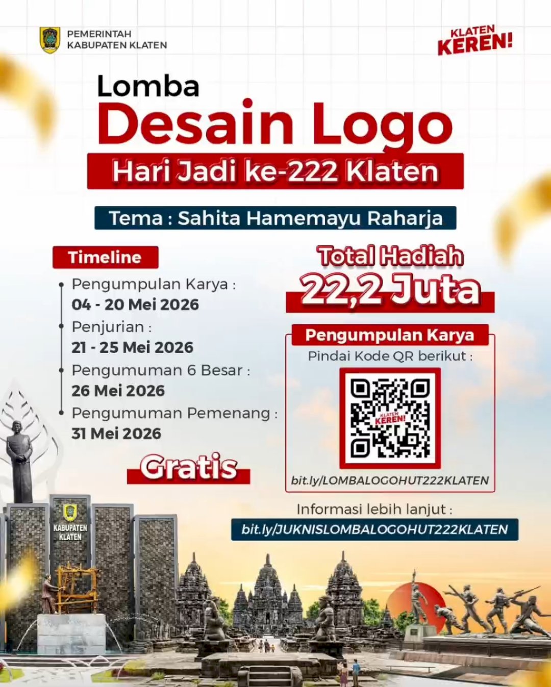 Lomba Desain Logo Hari Jadi ke-222 Klaten