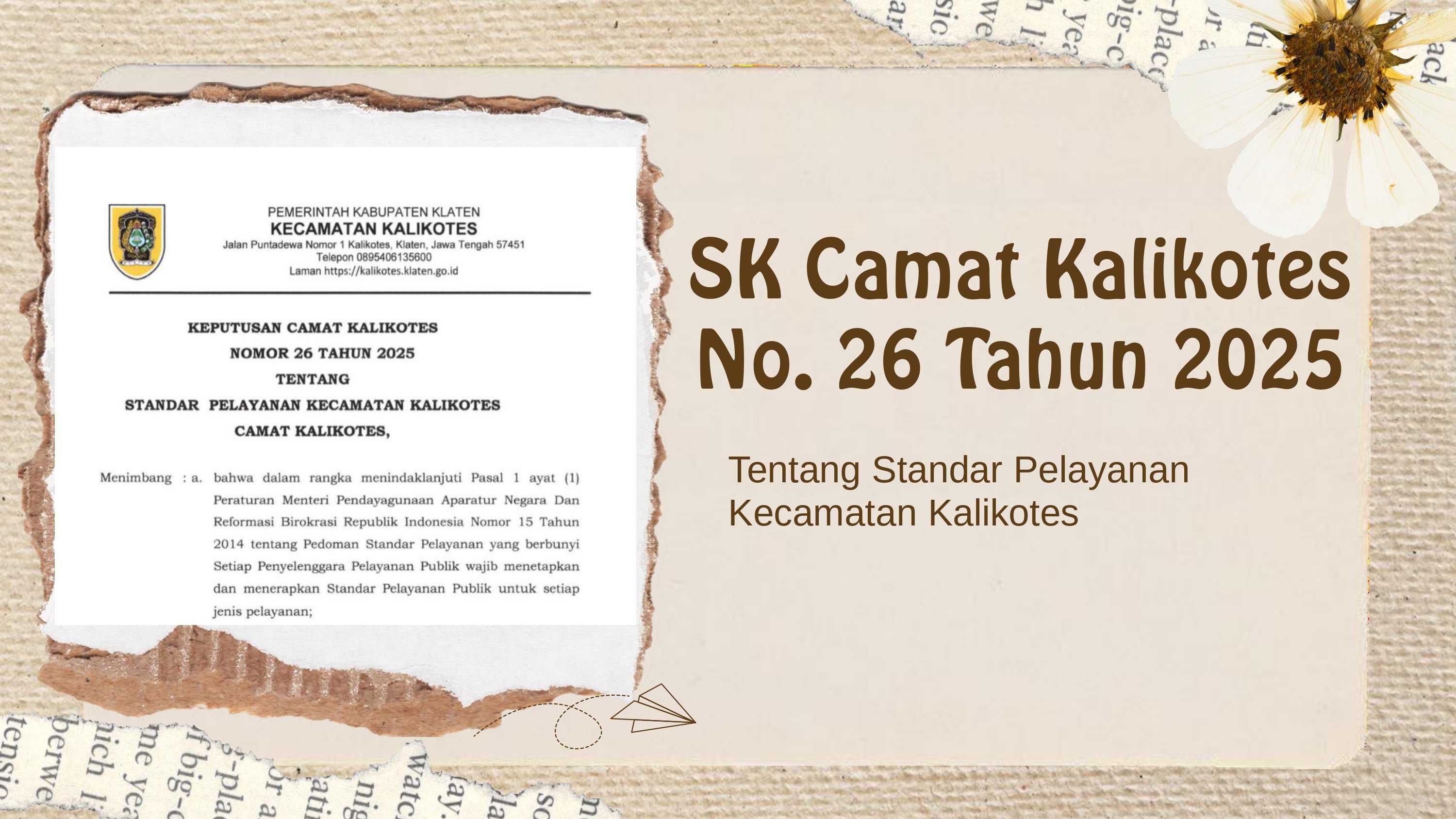 Standar Pelayanan Kecamatan Kalikotes