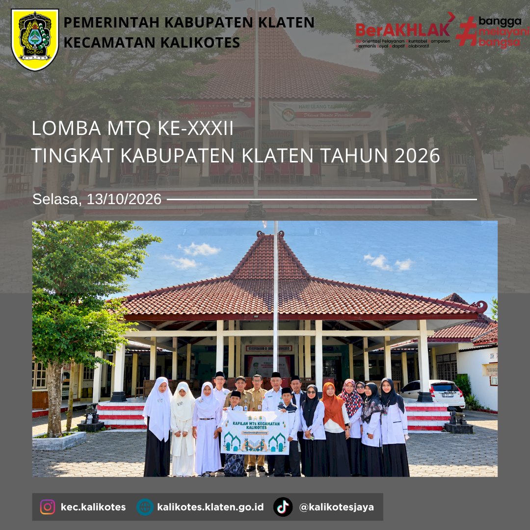 Lomba MTQ Ke-XXXII Tingkat Kabupaten Klaten tahun 2026