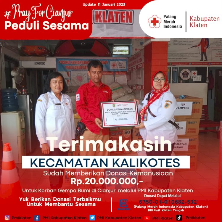 Kecamatan Kalikotes Peduli Bencana Gempa Bumi di Cianjur