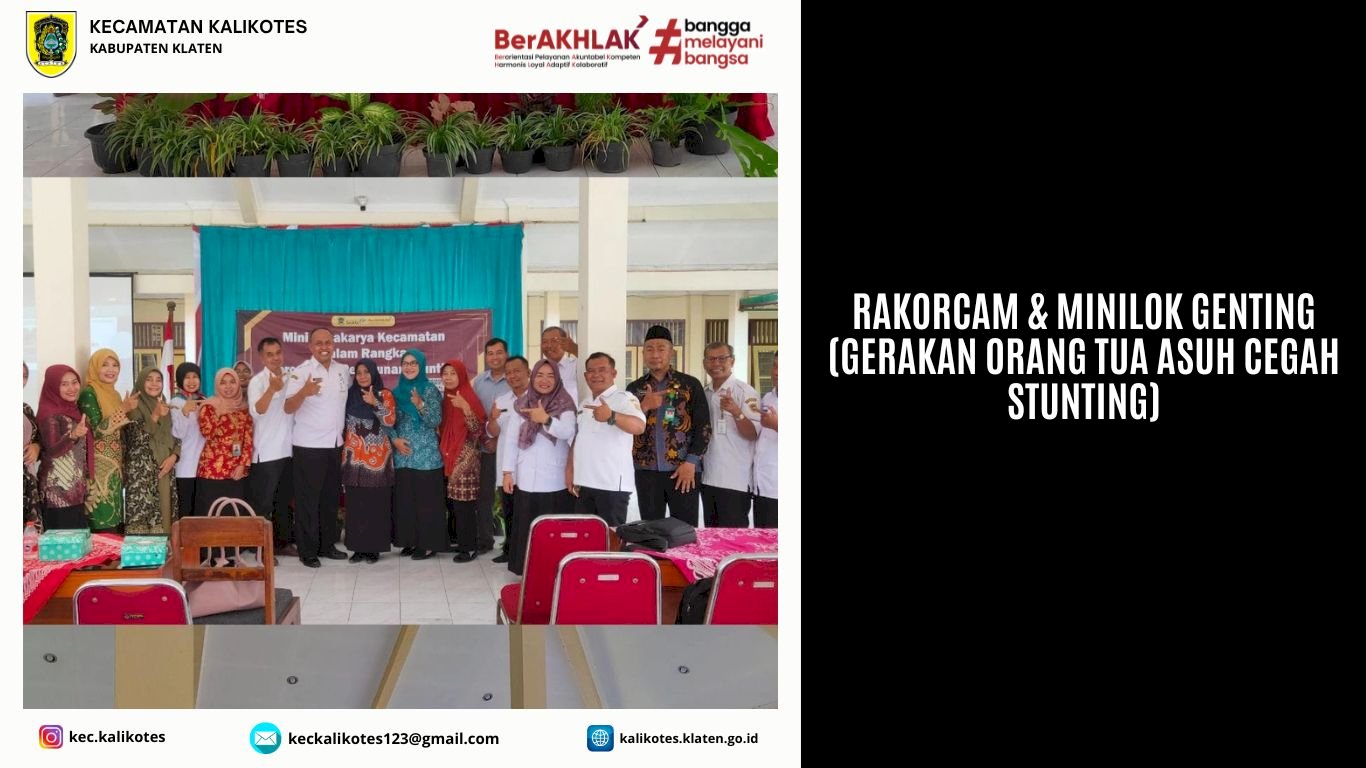 Rakorcam & minilok genting (gerakan orang tua asuh cegah stunting)