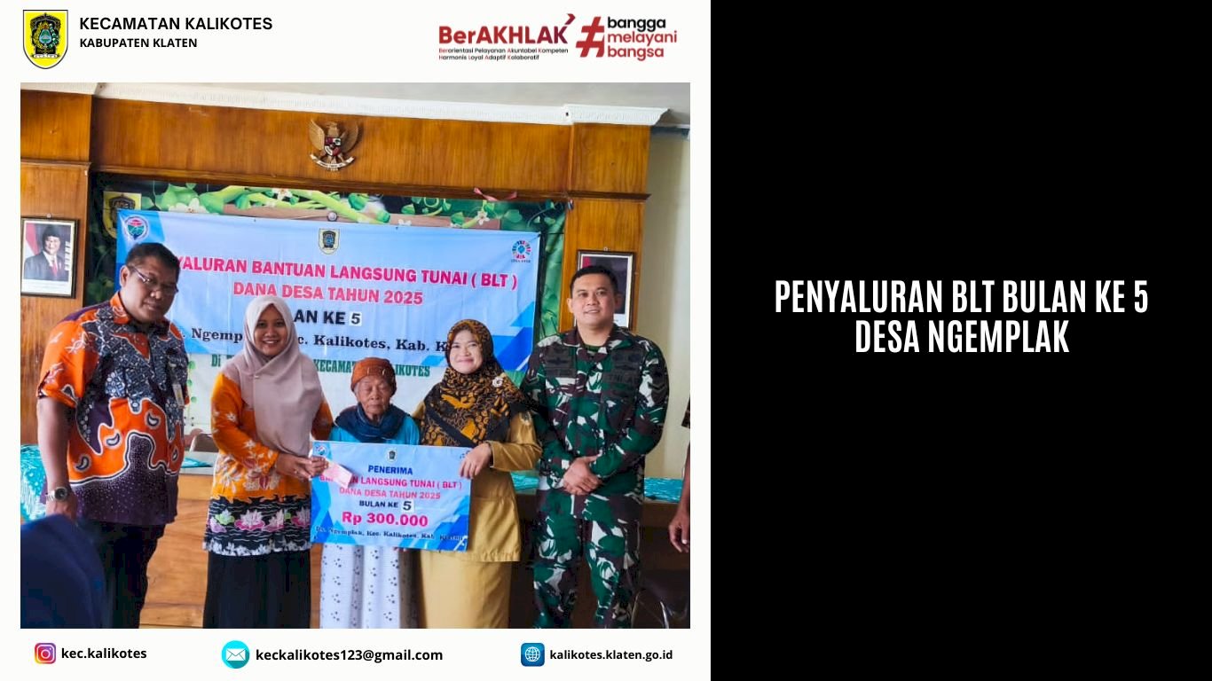 Penyaluran Bantuan Langsung Tunai (BLT) Dana Desa Tahun 2025 Bulan Ke 5 Desa Ngemplak