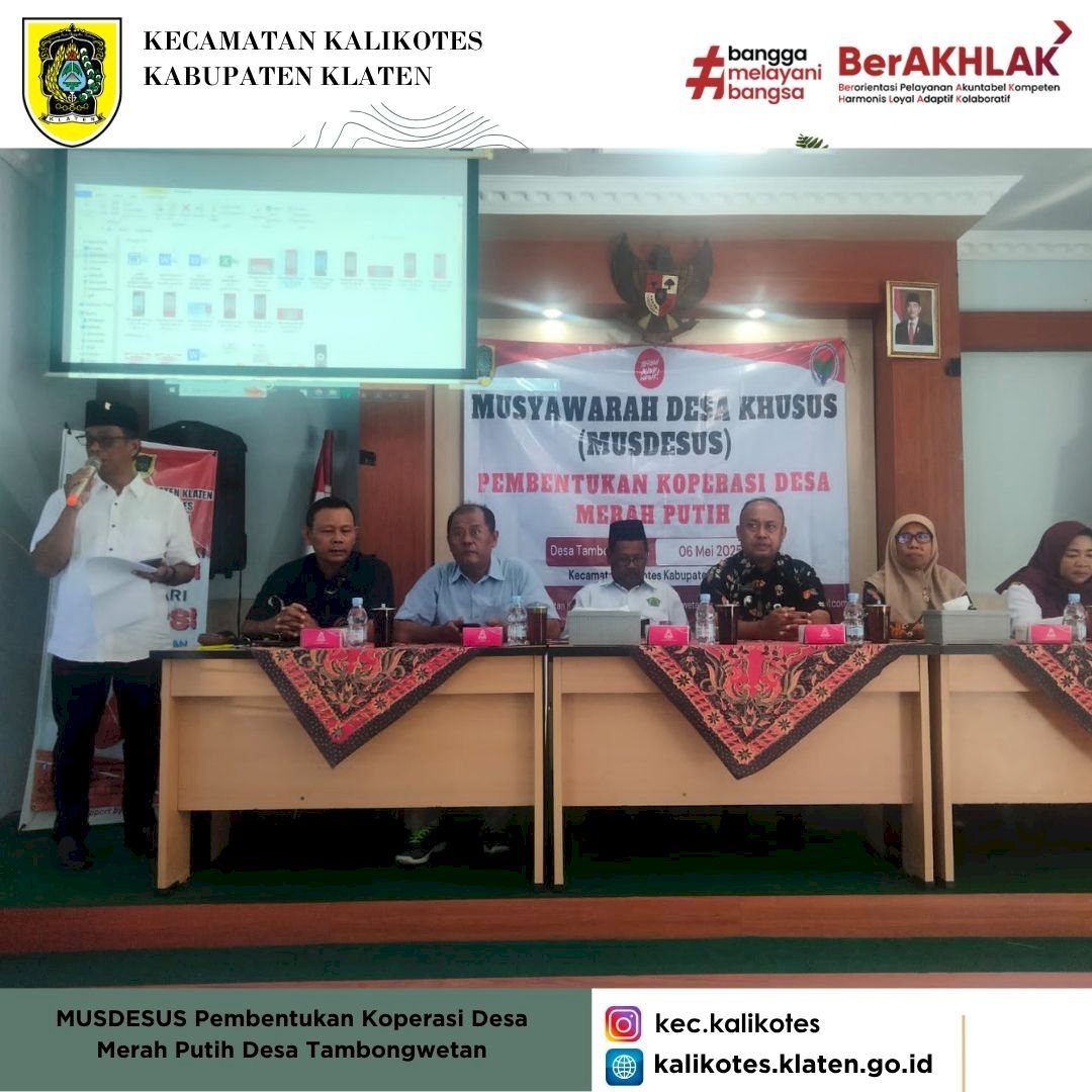 MUSDESUS Pembentukan Koperasi Desa Merah Putih Desa Tambongwetan