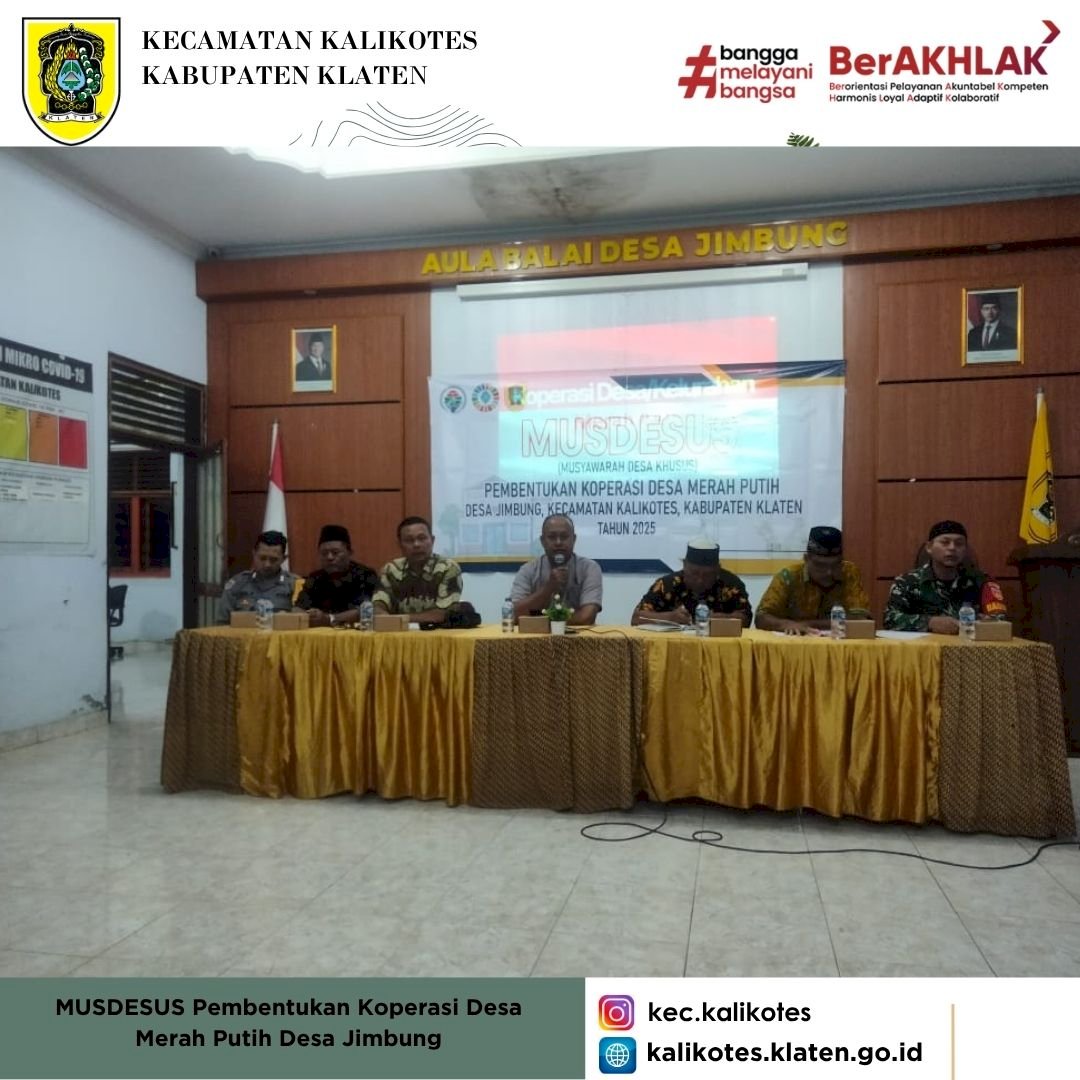 MUSDESUS Pembentukan Koperasi Desa Merah Putih Desa Jimbung