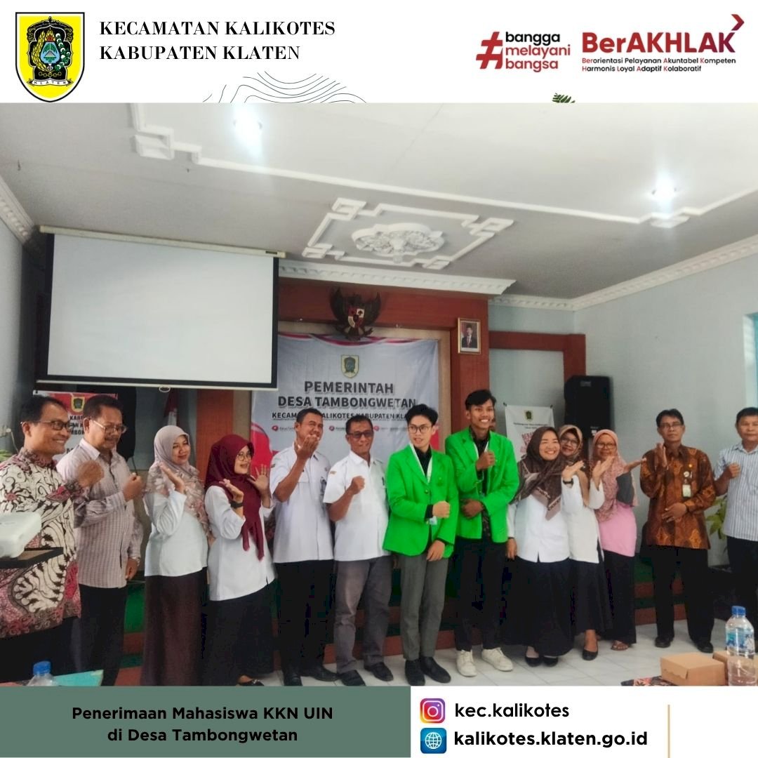 Penerimaan Mahasiswa KKN UIN Surakarta di Desa Tambongwetan