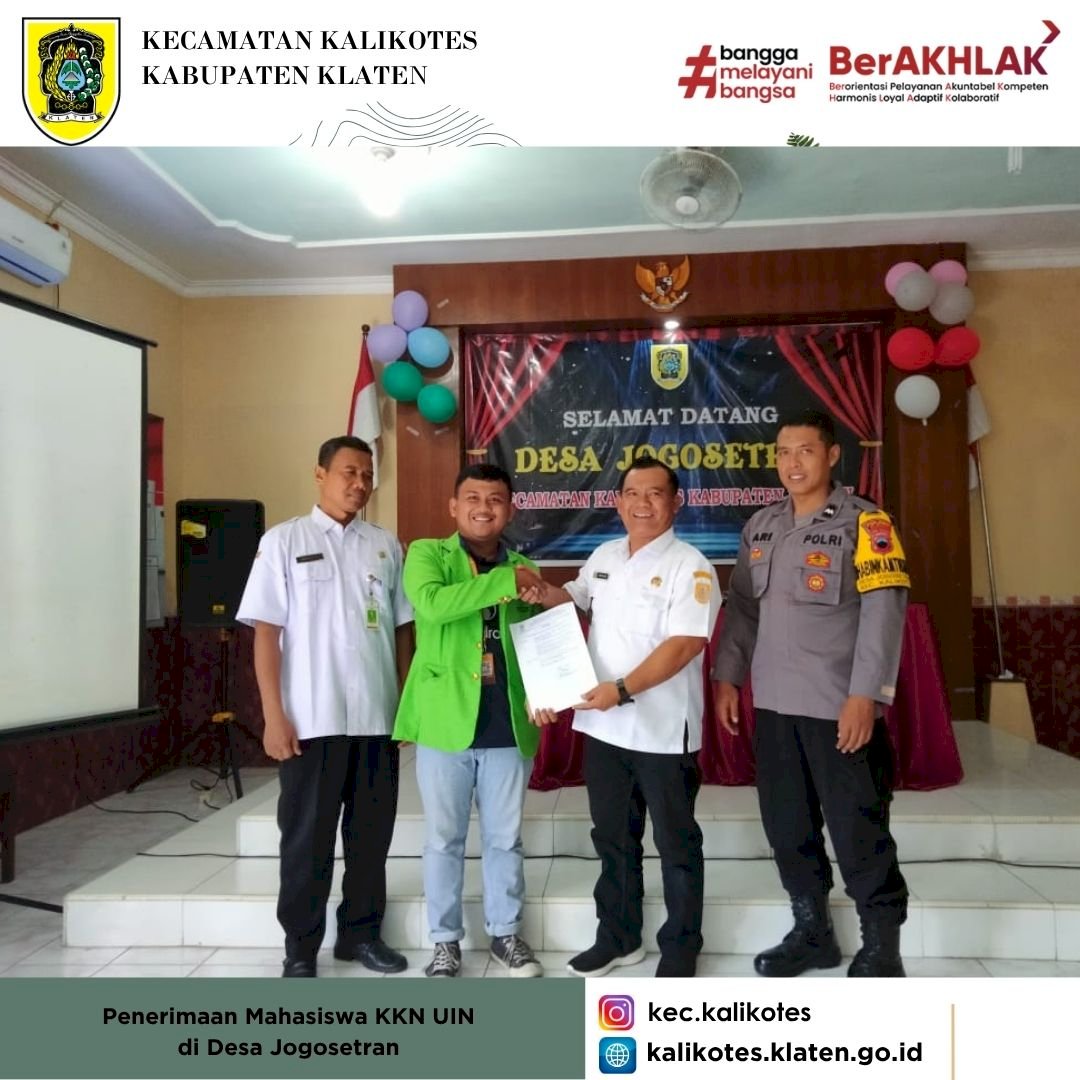 Penerimaan Mahasiswa KKN UIN Surakarta di Desa Jogosetran