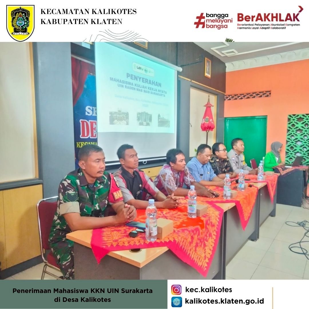 Penerimaan Mahasiswa KKN UIN Surakarta di Desa Kalikotes