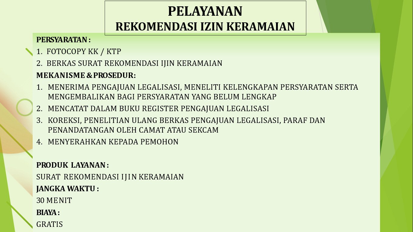 Standar Pelayanan Kecamatan Kalikotes