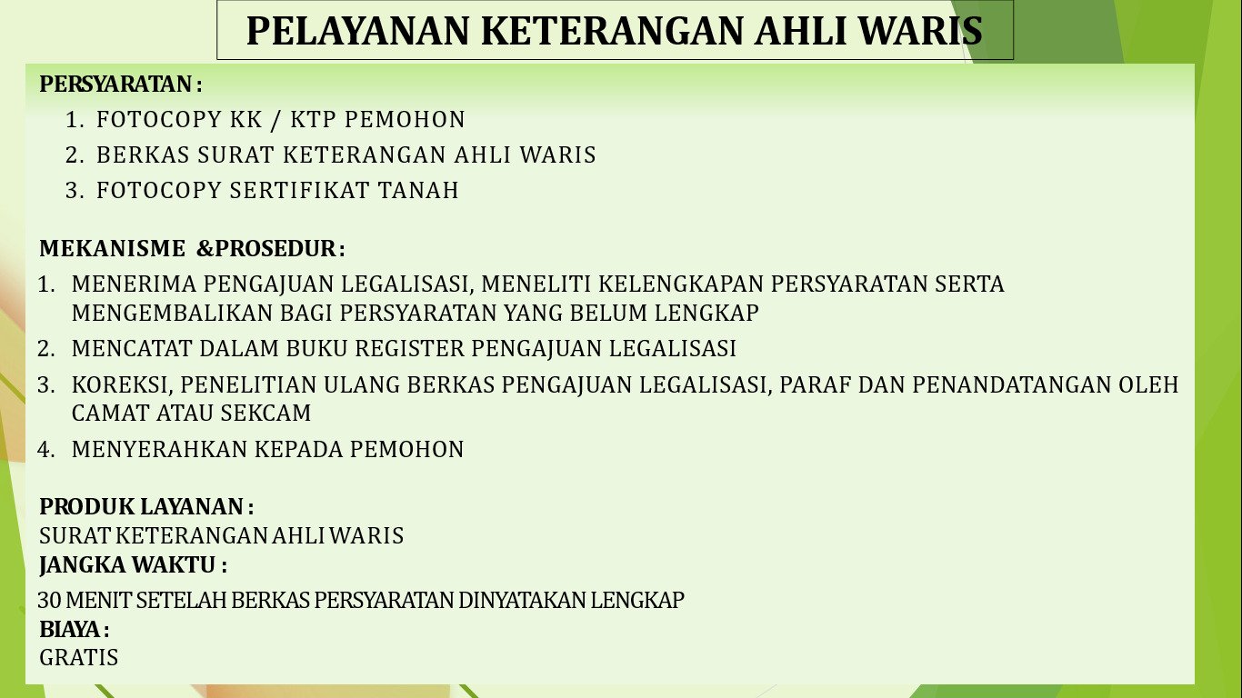 Standar Pelayanan Kecamatan Kalikotes