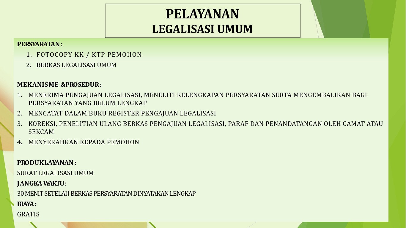 Standar Pelayanan Kecamatan Kalikotes