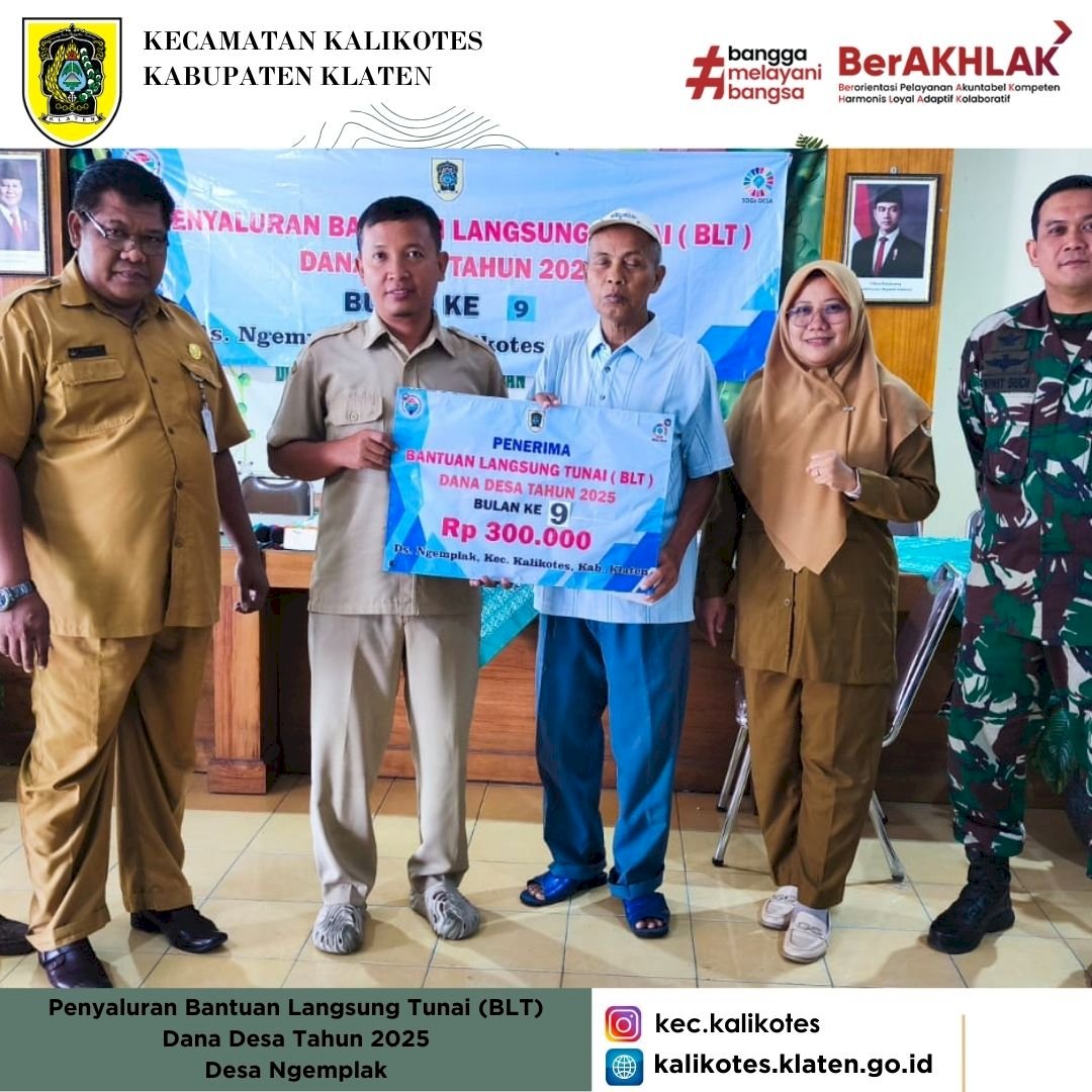 Penyaluran Bantuan Langsung Tunai (BLT) Dana Desa Tahun 2025 Desa Ngemplak