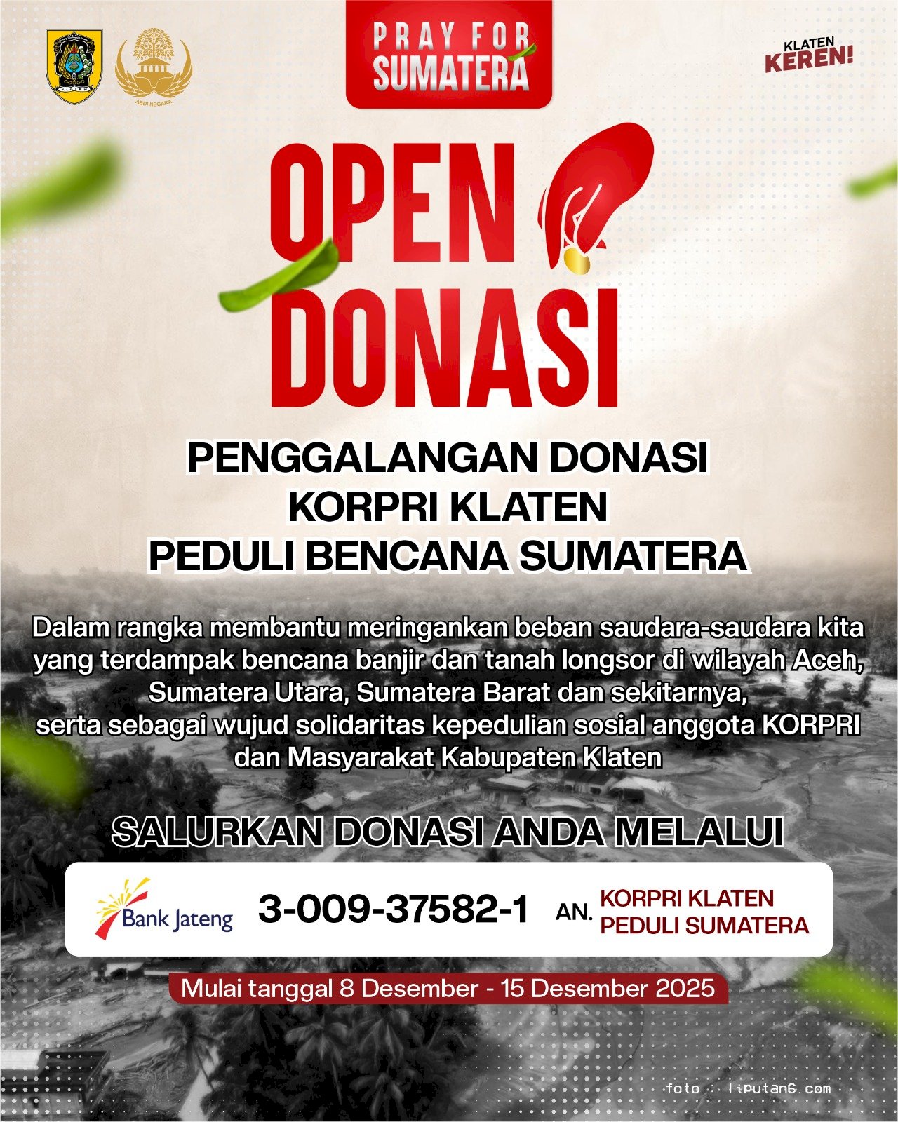 Penggalangan Donasi KORPRI KLATEN PEDULI BENCANA SUMATERA