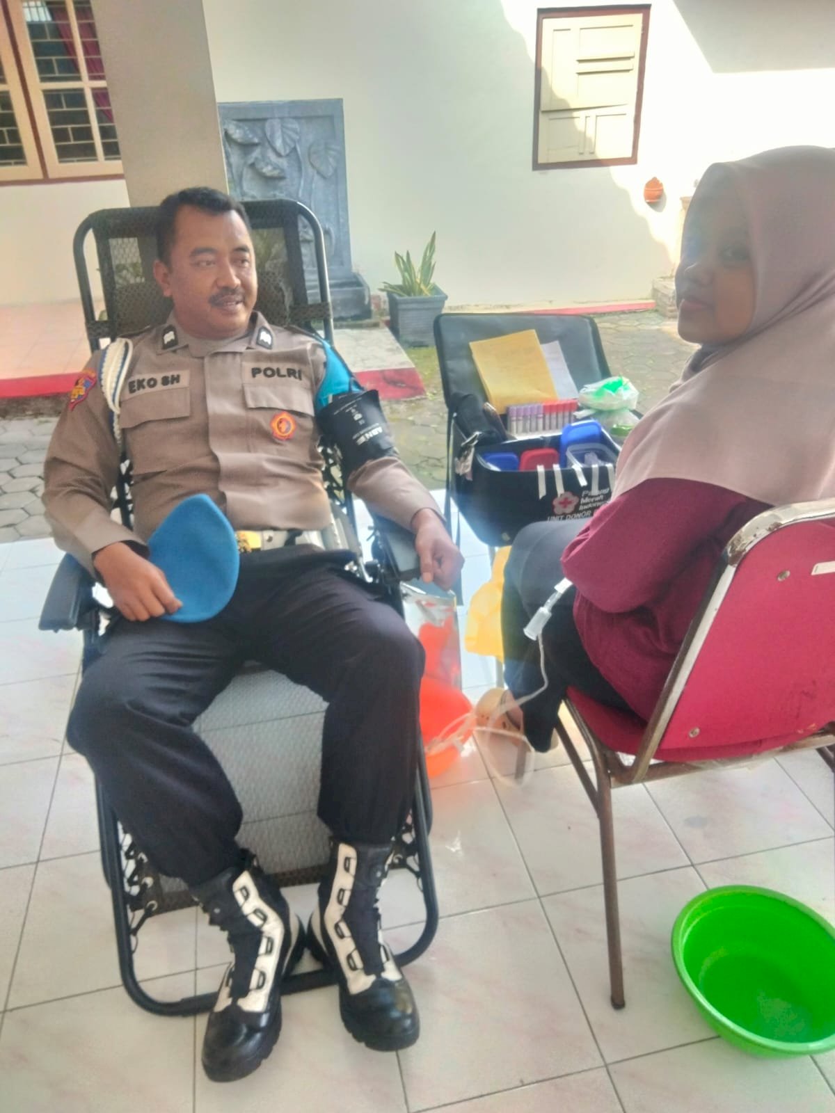 Giat Donor Darah PMI Kecamatan Kalikotes di Pendopo Kecamatan Kalikotes