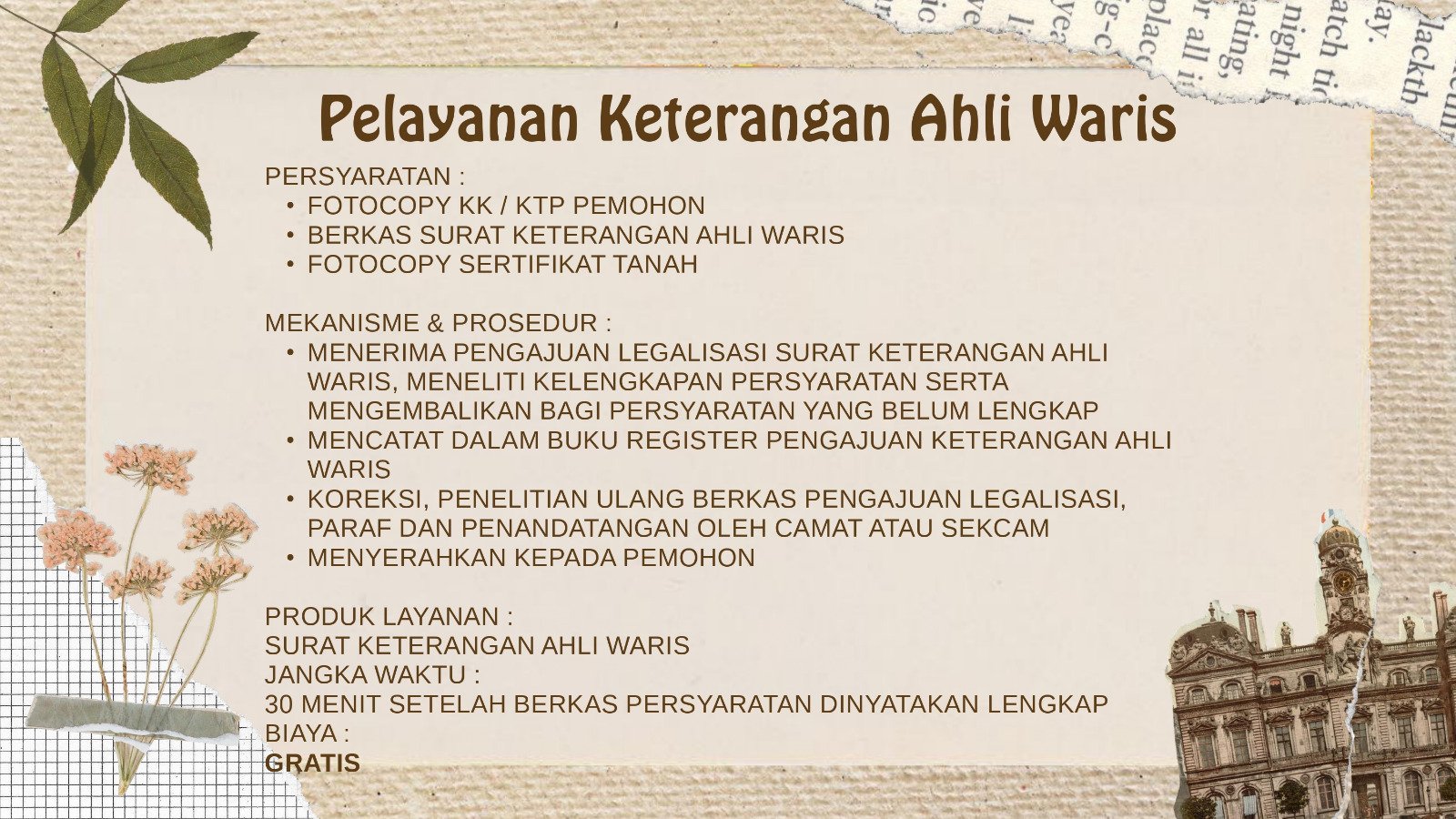 Standar Pelayanan Kecamatan Kalikotes