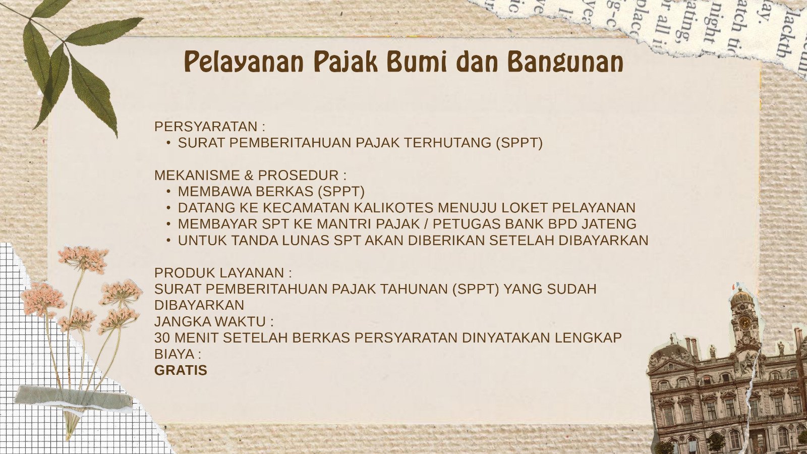 Standar Pelayanan Kecamatan Kalikotes