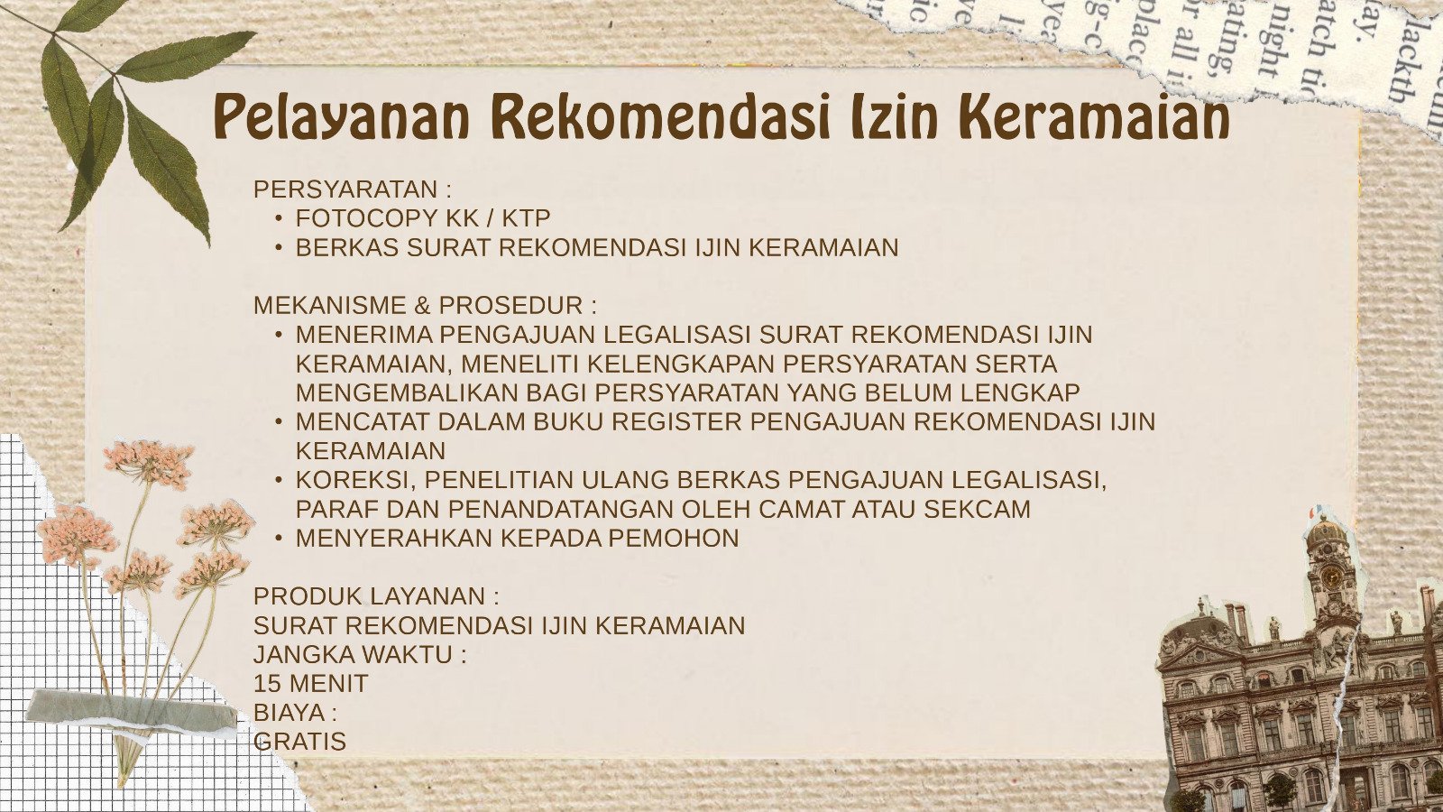Standar Pelayanan Kecamatan Kalikotes