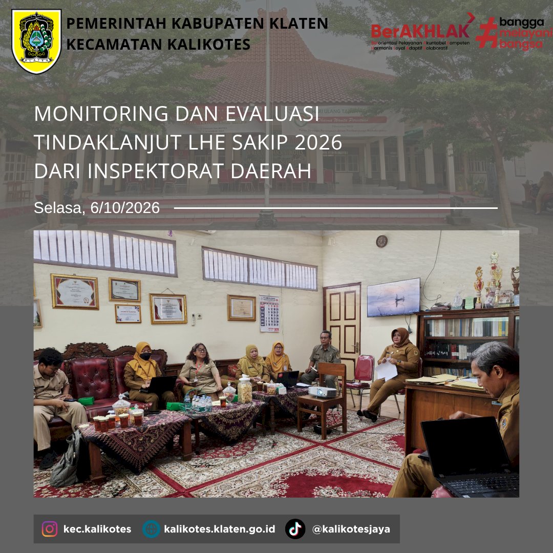Monitoring dan Evaluasi Tindallanjut LHE SAKIP 2026 dari Inspektorat Daerah
